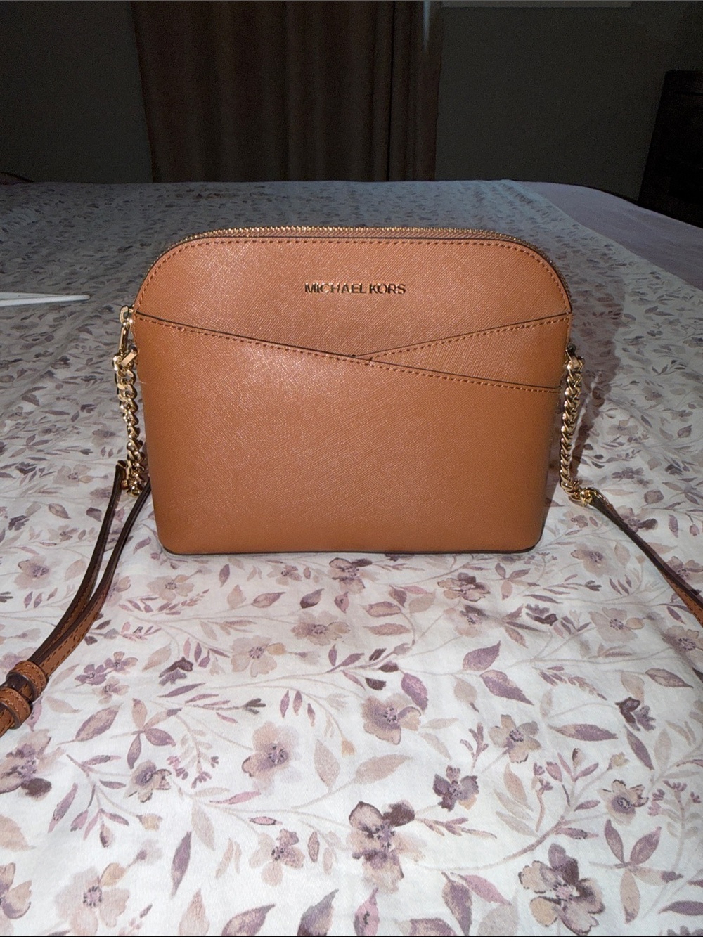 Michael Kors Brown Crossbody Bag with Gold Chain